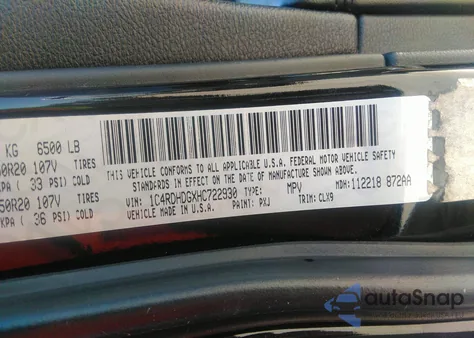 2017 Dodge Durango Gt Rwd from USA, damaged, VIN 1C4RDHDGXHC722930